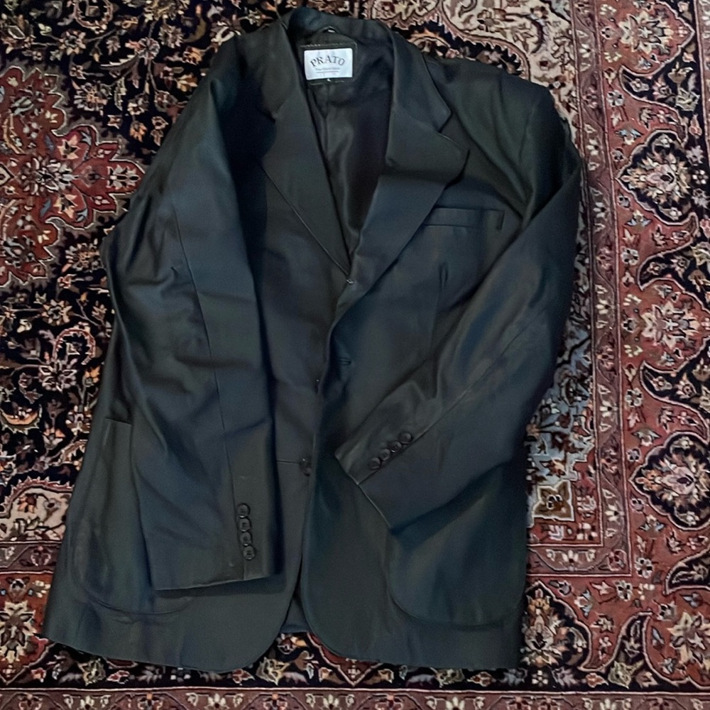 100%black leather blazer/jacket